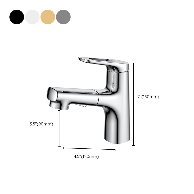 Contemporary Copper Vessel Faucet Lever Handles Retractable Low Arc Vessel Faucet Clearhalo 'Bathroom Remodel & Bathroom Fixtures' 'Bathroom Sink Faucets' 'Bathroom Sinks & Faucet Components' 'bathroom_sink_faucets' 'Home Improvement' 'home_improvement' 'home_improvement_bathroom_sink_faucets' 6255510