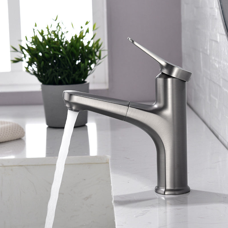 Modern 1-Handle Faucet with Water Dispenser Copper with Pull out Sprayer Faucet Grey Clearhalo 'Home Improvement' 'home_improvement' 'home_improvement_kitchen_faucets' 'Kitchen Faucets' 'Kitchen Remodel & Kitchen Fixtures' 'Kitchen Sinks & Faucet Components' 'kitchen_faucets' 6255544