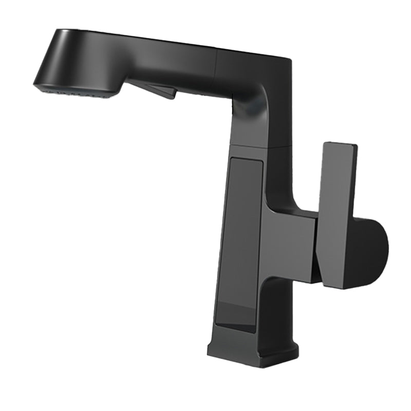 Modern Faucets Black and Silver 1-Handle 1-Hole Copper with Pull Out Sprayer Faucets Clearhalo 'Home Improvement' 'home_improvement' 'home_improvement_kitchen_faucets' 'Kitchen Faucets' 'Kitchen Remodel & Kitchen Fixtures' 'Kitchen Sinks & Faucet Components' 'kitchen_faucets' 6255574