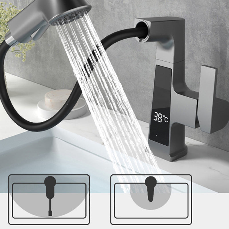 Modern Faucets Black and Silver 1-Handle 1-Hole Copper with Pull Out Sprayer Faucets Clearhalo 'Home Improvement' 'home_improvement' 'home_improvement_kitchen_faucets' 'Kitchen Faucets' 'Kitchen Remodel & Kitchen Fixtures' 'Kitchen Sinks & Faucet Components' 'kitchen_faucets' 6255575