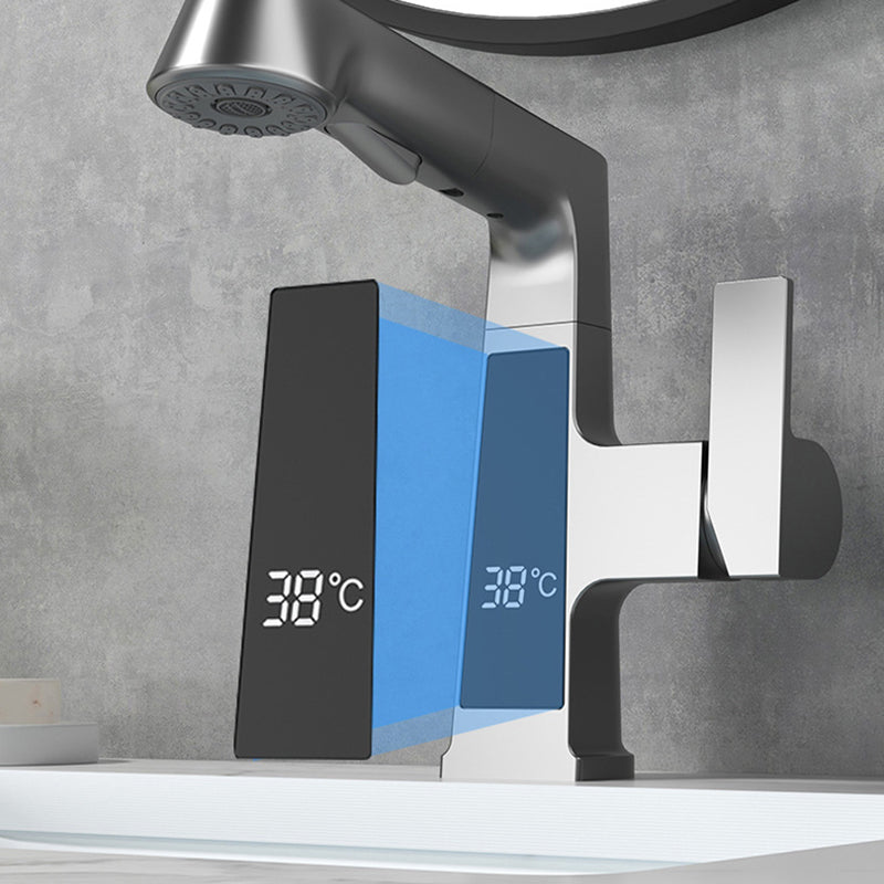 Modern Faucets Black and Silver 1-Handle 1-Hole Copper with Pull Out Sprayer Faucets Clearhalo 'Home Improvement' 'home_improvement' 'home_improvement_kitchen_faucets' 'Kitchen Faucets' 'Kitchen Remodel & Kitchen Fixtures' 'Kitchen Sinks & Faucet Components' 'kitchen_faucets' 6255581