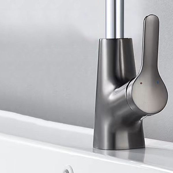 Modern Faucet 1-Handle and 1-Hole Copper with Pull out Sprayer Faucet Clearhalo 'Home Improvement' 'home_improvement' 'home_improvement_kitchen_faucets' 'Kitchen Faucets' 'Kitchen Remodel & Kitchen Fixtures' 'Kitchen Sinks & Faucet Components' 'kitchen_faucets' 6255600