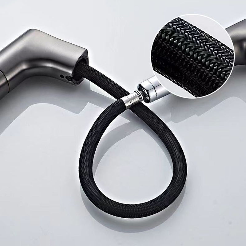 Modern Faucet 1-Handle and 1-Hole Copper with Pull out Sprayer Faucet Clearhalo 'Home Improvement' 'home_improvement' 'home_improvement_kitchen_faucets' 'Kitchen Faucets' 'Kitchen Remodel & Kitchen Fixtures' 'Kitchen Sinks & Faucet Components' 'kitchen_faucets' 6255608