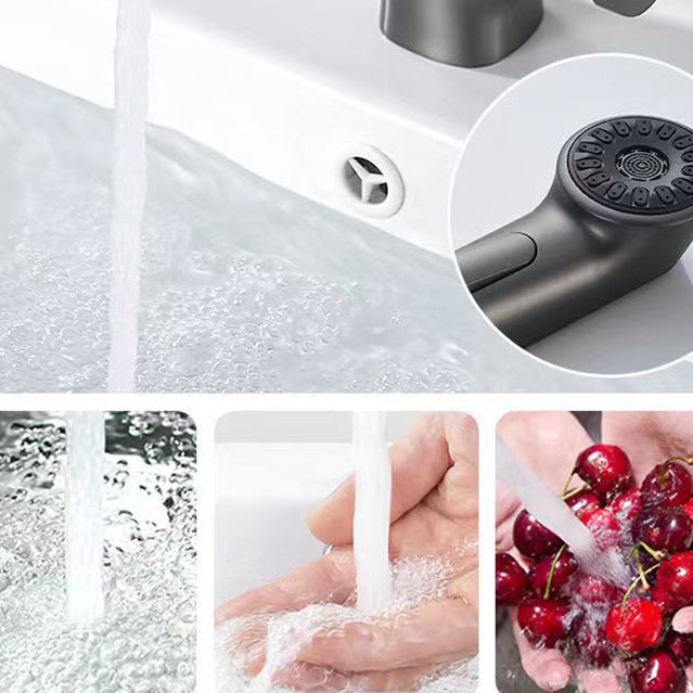 Modern Faucet 1-Handle and 1-Hole Copper with Pull out Sprayer Faucet Clearhalo 'Home Improvement' 'home_improvement' 'home_improvement_kitchen_faucets' 'Kitchen Faucets' 'Kitchen Remodel & Kitchen Fixtures' 'Kitchen Sinks & Faucet Components' 'kitchen_faucets' 6255614