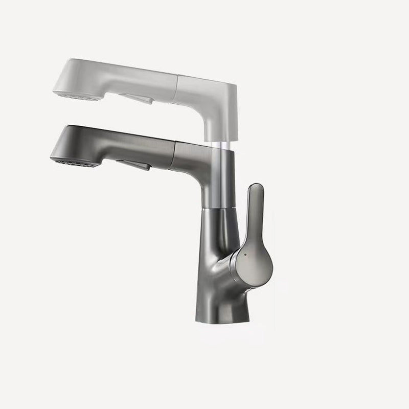 Modern Faucet 1-Handle and 1-Hole Copper with Pull out Sprayer Faucet Clearhalo 'Home Improvement' 'home_improvement' 'home_improvement_kitchen_faucets' 'Kitchen Faucets' 'Kitchen Remodel & Kitchen Fixtures' 'Kitchen Sinks & Faucet Components' 'kitchen_faucets' 6255618