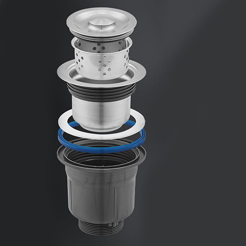 Contemporary Style Kitchen Sink Stainless Steel Kitchen Sink with Drain Assembly Clearhalo 'Home Improvement' 'home_improvement' 'home_improvement_kitchen_sinks' 'Kitchen Remodel & Kitchen Fixtures' 'Kitchen Sinks & Faucet Components' 'Kitchen Sinks' 'kitchen_sinks' 6255680