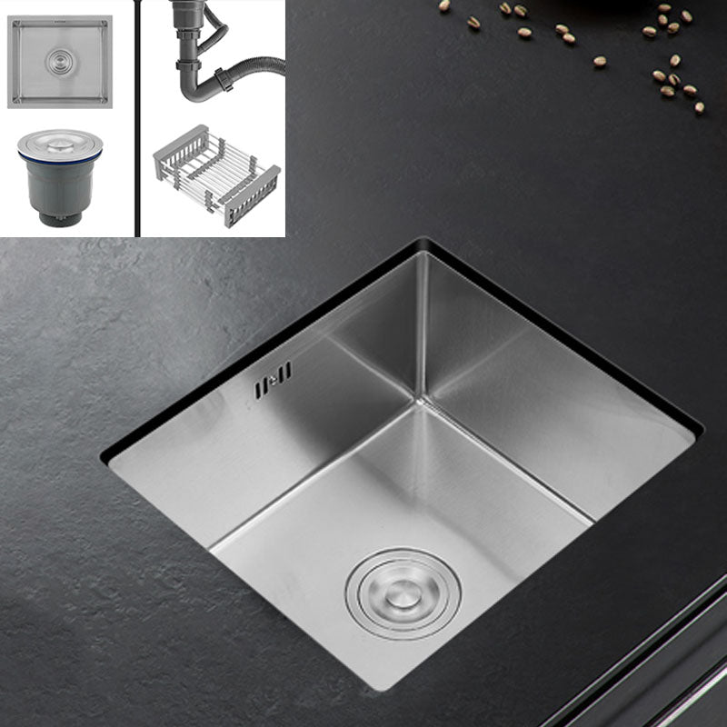 Contemporary Style Kitchen Sink Stainless Steel Kitchen Sink with Drain Assembly Sink Only None Clearhalo 'Home Improvement' 'home_improvement' 'home_improvement_kitchen_sinks' 'Kitchen Remodel & Kitchen Fixtures' 'Kitchen Sinks & Faucet Components' 'Kitchen Sinks' 'kitchen_sinks' 6255683