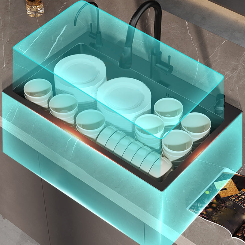 Contemporary Style Sink Set Stainless Steel Friction Resistant Quiet Sink Set for Kitchen Clearhalo 'Home Improvement' 'home_improvement' 'home_improvement_kitchen_sinks' 'Kitchen Remodel & Kitchen Fixtures' 'Kitchen Sinks & Faucet Components' 'Kitchen Sinks' 'kitchen_sinks' 6255726