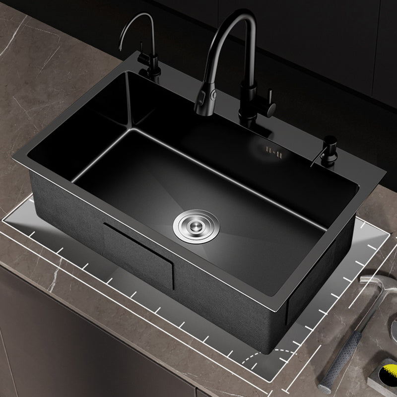 Contemporary Style Sink Set Stainless Steel Friction Resistant Quiet Sink Set for Kitchen Clearhalo 'Home Improvement' 'home_improvement' 'home_improvement_kitchen_sinks' 'Kitchen Remodel & Kitchen Fixtures' 'Kitchen Sinks & Faucet Components' 'Kitchen Sinks' 'kitchen_sinks' 6255727