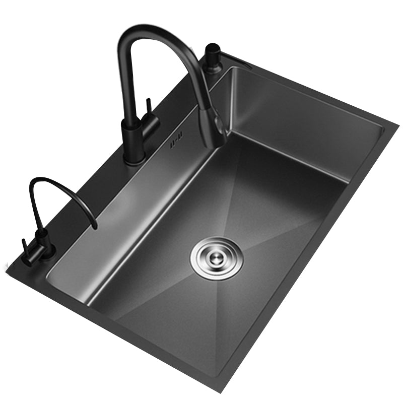 Contemporary Style Sink Set Stainless Steel Friction Resistant Quiet Sink Set for Kitchen Clearhalo 'Home Improvement' 'home_improvement' 'home_improvement_kitchen_sinks' 'Kitchen Remodel & Kitchen Fixtures' 'Kitchen Sinks & Faucet Components' 'Kitchen Sinks' 'kitchen_sinks' 6255728