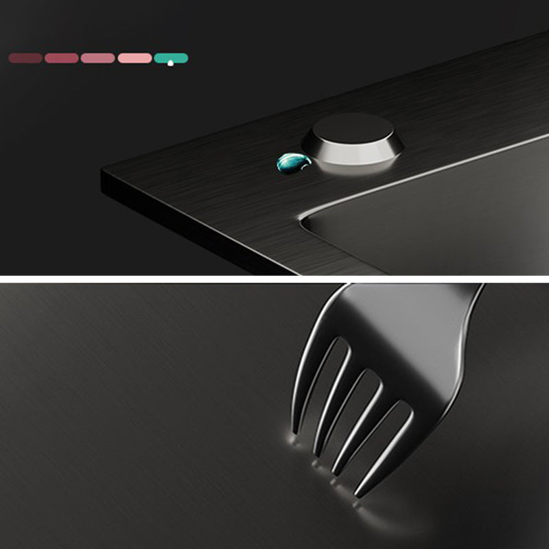 Contemporary Style Sink Set Stainless Steel Friction Resistant Quiet Sink Set for Kitchen Clearhalo 'Home Improvement' 'home_improvement' 'home_improvement_kitchen_sinks' 'Kitchen Remodel & Kitchen Fixtures' 'Kitchen Sinks & Faucet Components' 'Kitchen Sinks' 'kitchen_sinks' 6255732