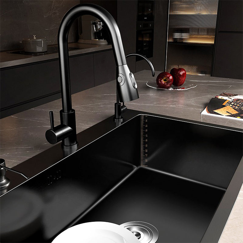 Contemporary Style Sink Set Stainless Steel Friction Resistant Quiet Sink Set for Kitchen Clearhalo 'Home Improvement' 'home_improvement' 'home_improvement_kitchen_sinks' 'Kitchen Remodel & Kitchen Fixtures' 'Kitchen Sinks & Faucet Components' 'Kitchen Sinks' 'kitchen_sinks' 6255735