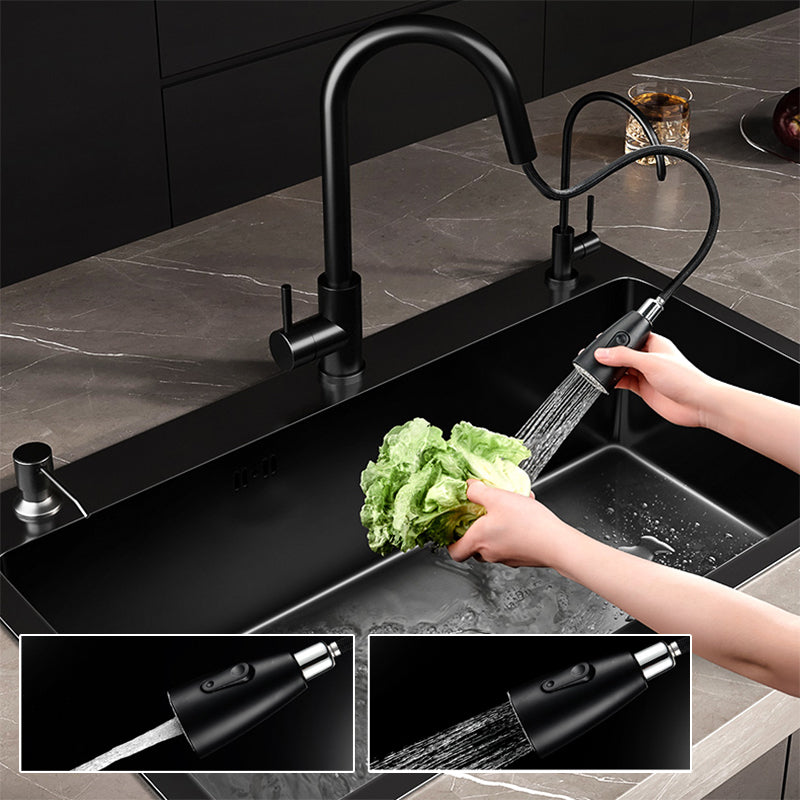 Contemporary Style Sink Set Stainless Steel Friction Resistant Quiet Sink Set for Kitchen Clearhalo 'Home Improvement' 'home_improvement' 'home_improvement_kitchen_sinks' 'Kitchen Remodel & Kitchen Fixtures' 'Kitchen Sinks & Faucet Components' 'Kitchen Sinks' 'kitchen_sinks' 6255737