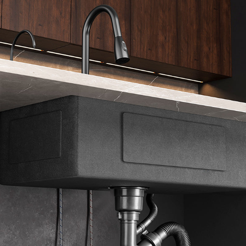 Contemporary Style Sink Set Stainless Steel Friction Resistant Quiet Sink Set for Kitchen Clearhalo 'Home Improvement' 'home_improvement' 'home_improvement_kitchen_sinks' 'Kitchen Remodel & Kitchen Fixtures' 'Kitchen Sinks & Faucet Components' 'Kitchen Sinks' 'kitchen_sinks' 6255739