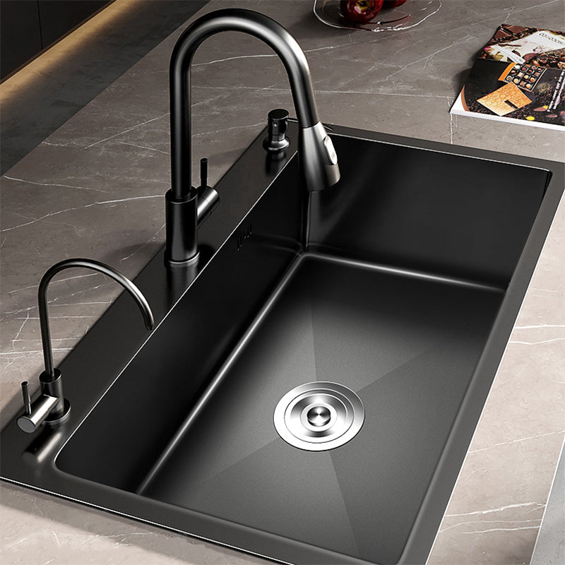 Contemporary Style Sink Set Stainless Steel Friction Resistant Quiet Sink Set for Kitchen Clearhalo 'Home Improvement' 'home_improvement' 'home_improvement_kitchen_sinks' 'Kitchen Remodel & Kitchen Fixtures' 'Kitchen Sinks & Faucet Components' 'Kitchen Sinks' 'kitchen_sinks' 6255744