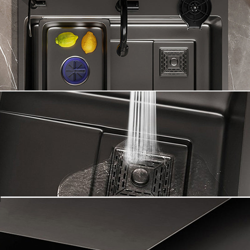 Classic Style Sink Set Stainless Steel Friction Resistant Sink Set for Kitchen Clearhalo 'Home Improvement' 'home_improvement' 'home_improvement_kitchen_sinks' 'Kitchen Remodel & Kitchen Fixtures' 'Kitchen Sinks & Faucet Components' 'Kitchen Sinks' 'kitchen_sinks' 6255759