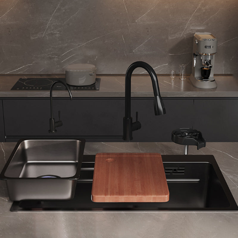 Classic Style Sink Set Stainless Steel Friction Resistant Sink Set for Kitchen Clearhalo 'Home Improvement' 'home_improvement' 'home_improvement_kitchen_sinks' 'Kitchen Remodel & Kitchen Fixtures' 'Kitchen Sinks & Faucet Components' 'Kitchen Sinks' 'kitchen_sinks' 6255760