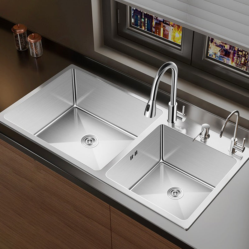 Classic Sink Set Stainless Steel Friction Resistant Sink Set for Kitchen Clearhalo 'Home Improvement' 'home_improvement' 'home_improvement_kitchen_sinks' 'Kitchen Remodel & Kitchen Fixtures' 'Kitchen Sinks & Faucet Components' 'Kitchen Sinks' 'kitchen_sinks' 6255780