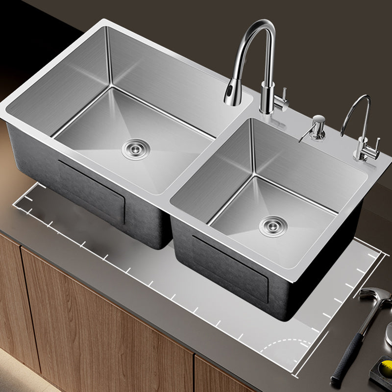 Classic Sink Set Stainless Steel Friction Resistant Sink Set for Kitchen Clearhalo 'Home Improvement' 'home_improvement' 'home_improvement_kitchen_sinks' 'Kitchen Remodel & Kitchen Fixtures' 'Kitchen Sinks & Faucet Components' 'Kitchen Sinks' 'kitchen_sinks' 6255786