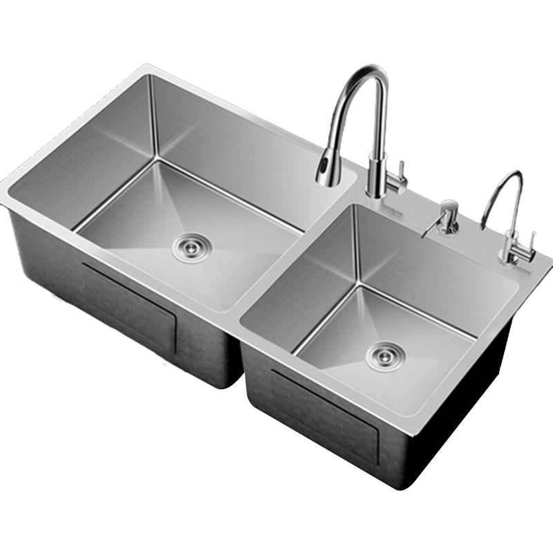 Classic Sink Set Stainless Steel Friction Resistant Sink Set for Kitchen Clearhalo 'Home Improvement' 'home_improvement' 'home_improvement_kitchen_sinks' 'Kitchen Remodel & Kitchen Fixtures' 'Kitchen Sinks & Faucet Components' 'Kitchen Sinks' 'kitchen_sinks' 6255787