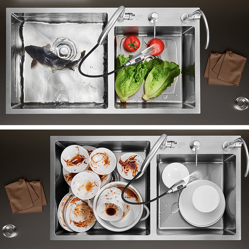 Classic Sink Set Stainless Steel Friction Resistant Sink Set for Kitchen Clearhalo 'Home Improvement' 'home_improvement' 'home_improvement_kitchen_sinks' 'Kitchen Remodel & Kitchen Fixtures' 'Kitchen Sinks & Faucet Components' 'Kitchen Sinks' 'kitchen_sinks' 6255794