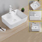 Modern Wash Stand Porcelain Rectangular with Drain Assembly and Pop-Up Drain Vessel Sink 19.1"L x 15"W x 5.3"H Clearhalo 'Bathroom Remodel & Bathroom Fixtures' 'Bathroom Sinks & Faucet Components' 'Bathroom Sinks' 'bathroom_sink' 'Home Improvement' 'home_improvement' 'home_improvement_bathroom_sink' 6255838