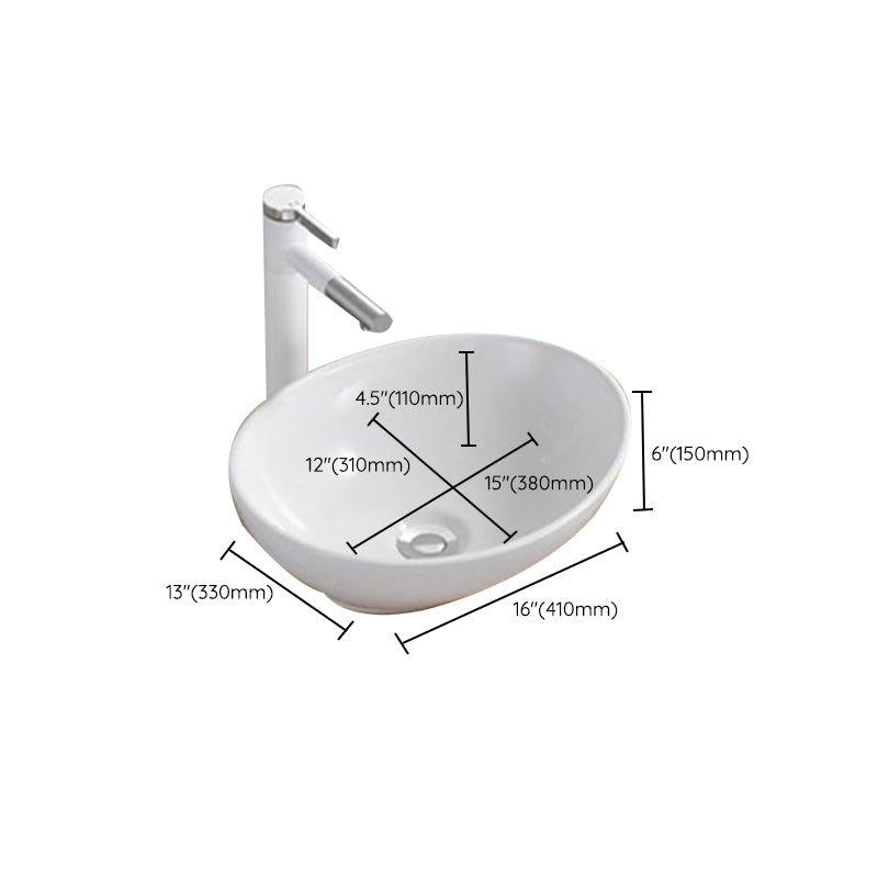 Modern Wash Stand Porcelain Rectangular with Drain Assembly and Pop-Up Drain Vessel Sink Clearhalo 'Bathroom Remodel & Bathroom Fixtures' 'Bathroom Sinks & Faucet Components' 'Bathroom Sinks' 'bathroom_sink' 'Home Improvement' 'home_improvement' 'home_improvement_bathroom_sink' 6255871
