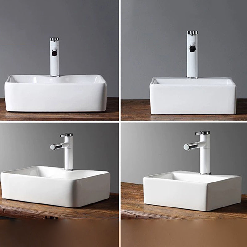 Modern Vessel Bathroom Sink Porcelain Oval with Pop-Up Drain Bathroom Sink Clearhalo 'Bathroom Remodel & Bathroom Fixtures' 'Bathroom Sinks & Faucet Components' 'Bathroom Sinks' 'bathroom_sink' 'Home Improvement' 'home_improvement' 'home_improvement_bathroom_sink' 6255925