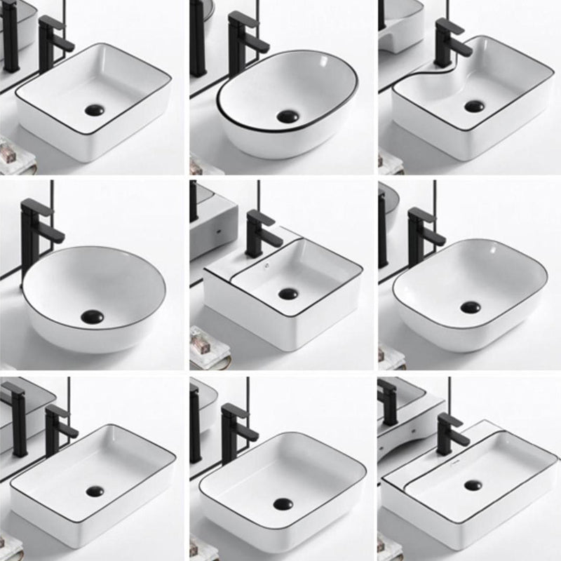 Modern Bathroom Sink Porcelain Rectangular with Overflow and Drain Assembly Basin Sink Clearhalo 'Bathroom Remodel & Bathroom Fixtures' 'Bathroom Sinks & Faucet Components' 'Bathroom Sinks' 'bathroom_sink' 'Home Improvement' 'home_improvement' 'home_improvement_bathroom_sink' 6255972
