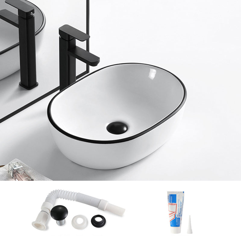 Modern Bathroom Sink Porcelain Rectangular with Overflow and Drain Assembly Basin Sink 18.7"L x 13.4"W x 5.9"H Sink Clearhalo 'Bathroom Remodel & Bathroom Fixtures' 'Bathroom Sinks & Faucet Components' 'Bathroom Sinks' 'bathroom_sink' 'Home Improvement' 'home_improvement' 'home_improvement_bathroom_sink' 6255978