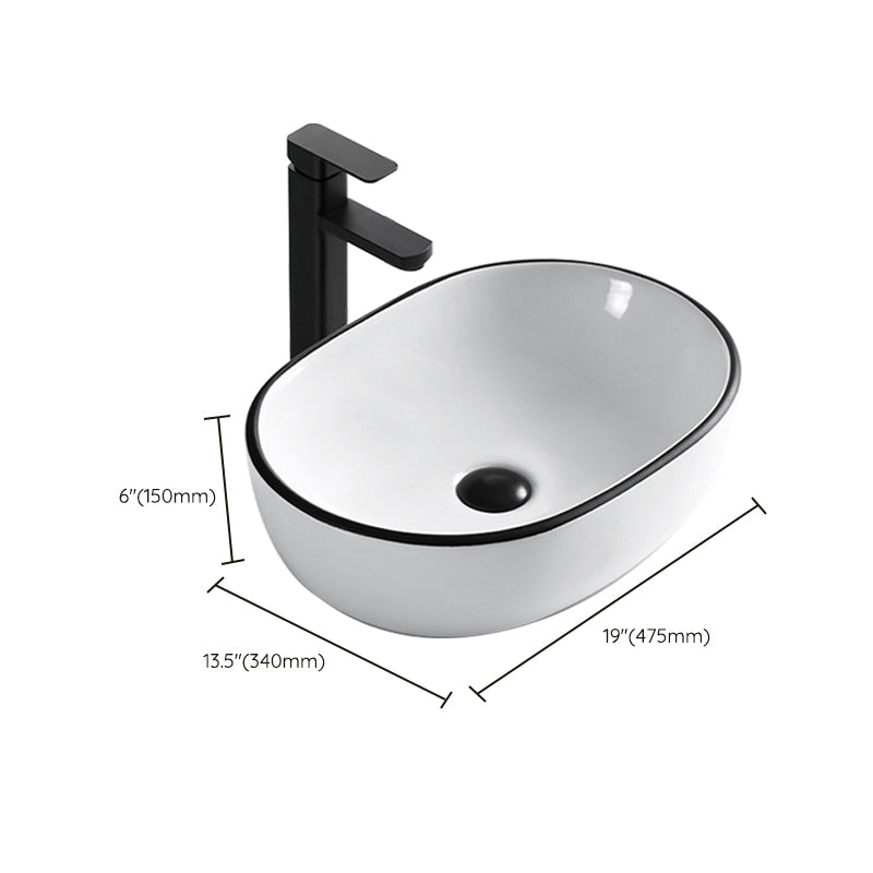 Modern Bathroom Sink Porcelain Rectangular with Overflow and Drain Assembly Basin Sink Clearhalo 'Bathroom Remodel & Bathroom Fixtures' 'Bathroom Sinks & Faucet Components' 'Bathroom Sinks' 'bathroom_sink' 'Home Improvement' 'home_improvement' 'home_improvement_bathroom_sink' 6256008