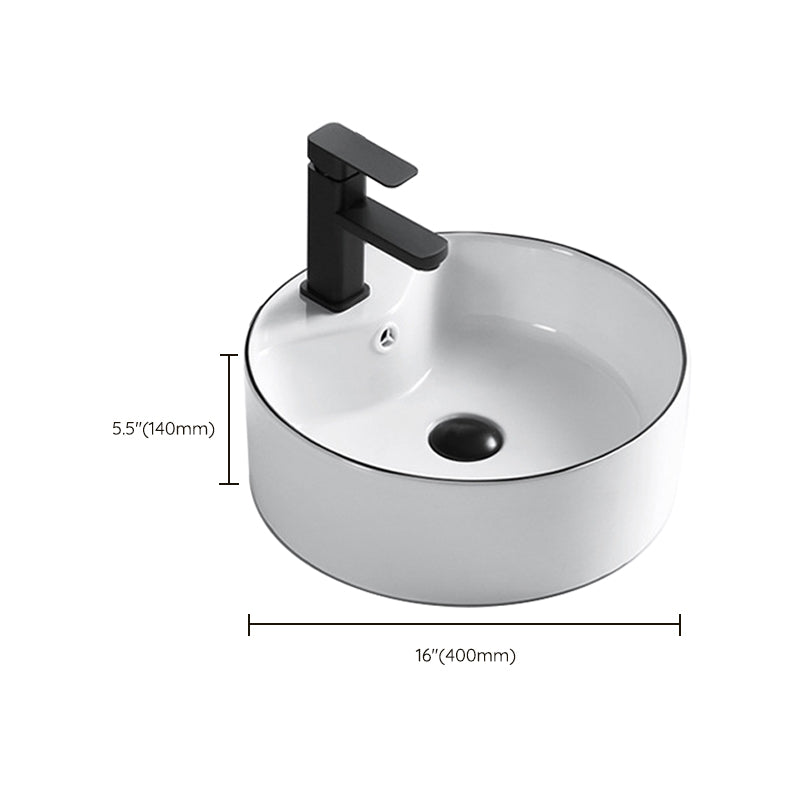 Modern Bathroom Sink Porcelain Rectangular with Overflow and Drain Assembly Basin Sink Clearhalo 'Bathroom Remodel & Bathroom Fixtures' 'Bathroom Sinks & Faucet Components' 'Bathroom Sinks' 'bathroom_sink' 'Home Improvement' 'home_improvement' 'home_improvement_bathroom_sink' 6256009