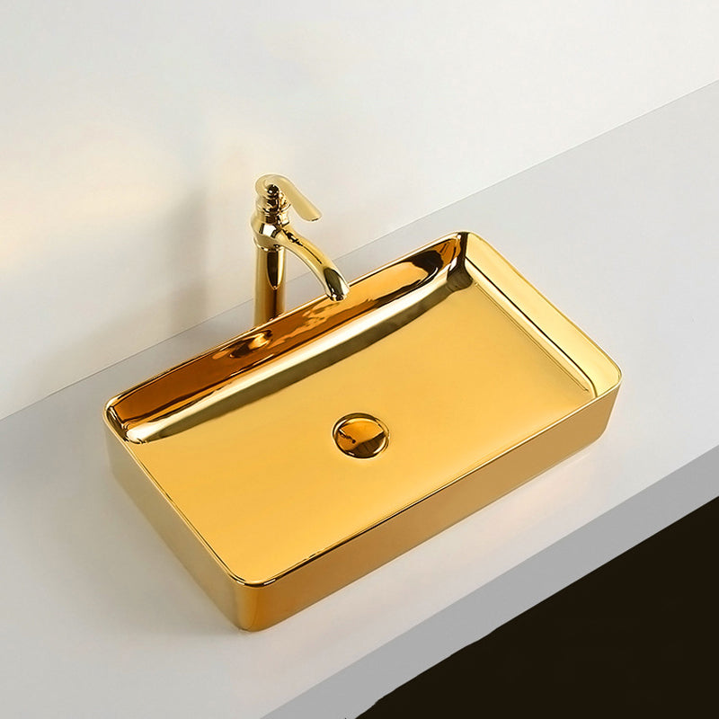 Modern Bathroom Sink Metal Rectangular with Pop-Up Drain and Faucet Vessel Bathroom Sink Clearhalo 'Bathroom Remodel & Bathroom Fixtures' 'Bathroom Sinks & Faucet Components' 'Bathroom Sinks' 'bathroom_sink' 'Home Improvement' 'home_improvement' 'home_improvement_bathroom_sink' 6256068