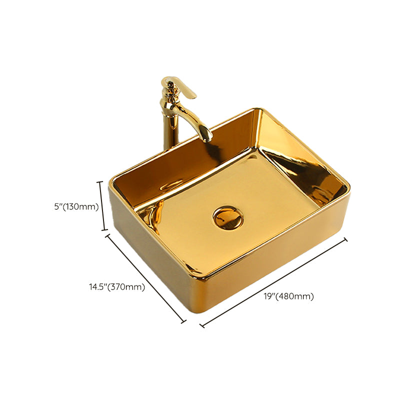 Modern Bathroom Sink Metal Rectangular with Pop-Up Drain and Faucet Vessel Bathroom Sink Clearhalo 'Bathroom Remodel & Bathroom Fixtures' 'Bathroom Sinks & Faucet Components' 'Bathroom Sinks' 'bathroom_sink' 'Home Improvement' 'home_improvement' 'home_improvement_bathroom_sink' 6256101