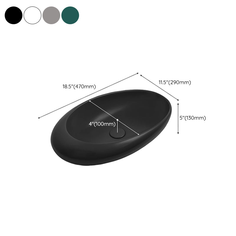 Modern Bathroom Sink Porcelain Oval with Pop-Up Drain and Faucet Vessel Lavatory Sink Clearhalo 'Bathroom Remodel & Bathroom Fixtures' 'Bathroom Sinks & Faucet Components' 'Bathroom Sinks' 'bathroom_sink' 'Home Improvement' 'home_improvement' 'home_improvement_bathroom_sink' 6256151