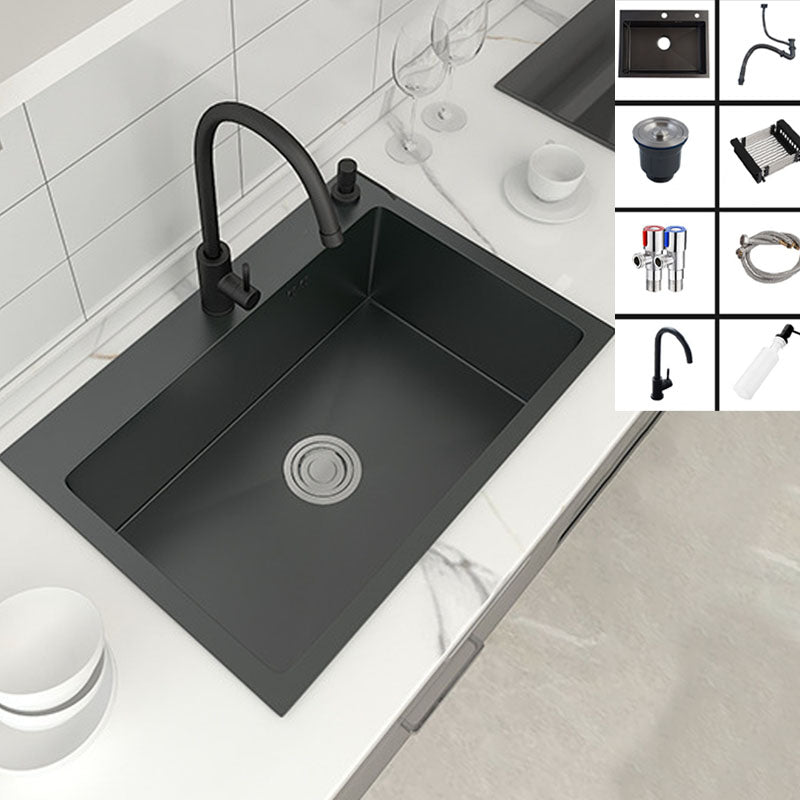 Modern Kitchen Sink Stainless Steel with Accessories Faucet and Soap Dispenser Workstation Sink with Faucet Round Faucet Clearhalo 'Home Improvement' 'home_improvement' 'home_improvement_kitchen_sinks' 'Kitchen Remodel & Kitchen Fixtures' 'Kitchen Sinks & Faucet Components' 'Kitchen Sinks' 'kitchen_sinks' 6257041