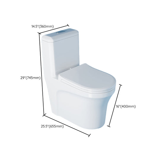 Contemporary Floor Mounted Toilet Bowl One-Piece Toilet for Washroom Clearhalo 'Bathroom Remodel & Bathroom Fixtures' 'Home Improvement' 'home_improvement' 'home_improvement_toilets' 'Toilets & Bidets' 'Toilets' 6262437