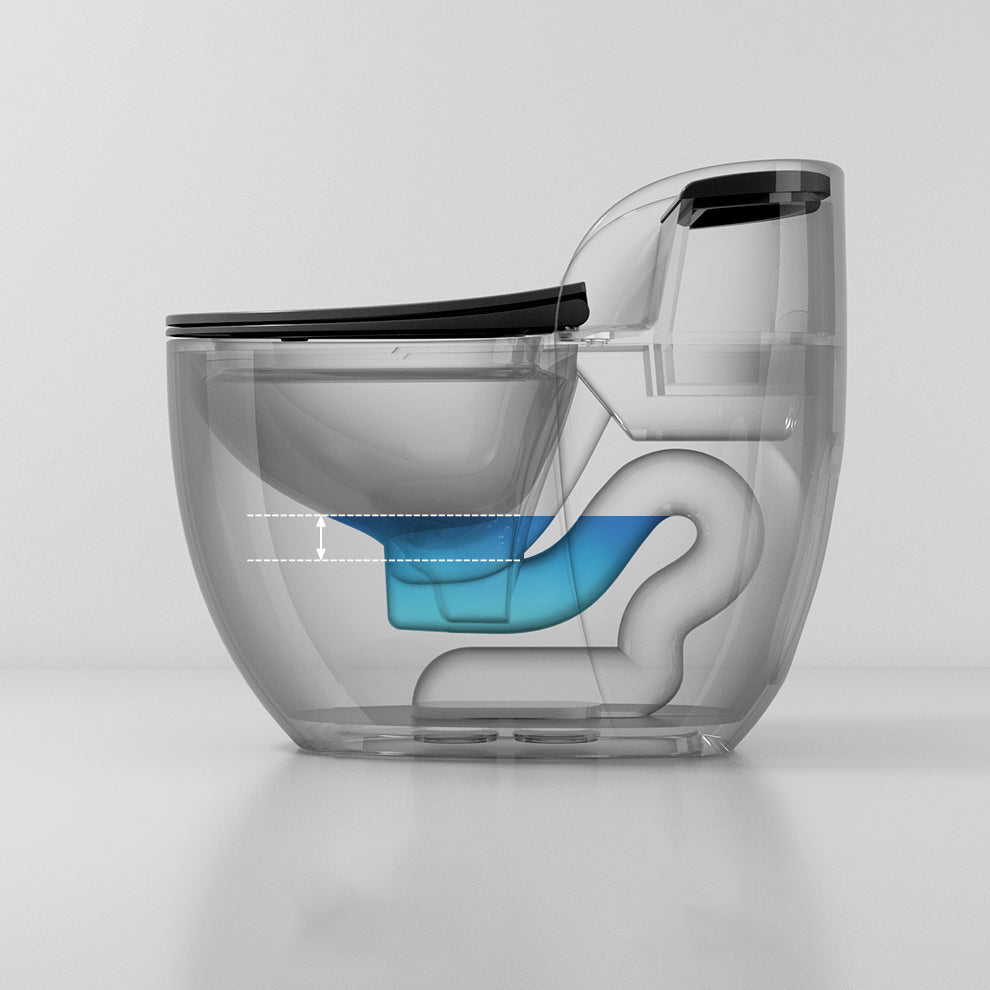 Modern Flush Toilet Ceramic Round-Front One-Piece Toilet with Slow Close Seat Clearhalo 'Bathroom Remodel & Bathroom Fixtures' 'Home Improvement' 'home_improvement' 'home_improvement_toilets' 'Toilets & Bidets' 'Toilets' 6262449