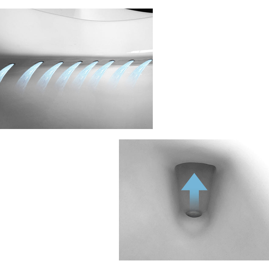 Modern Flush Toilet Ceramic Round-Front One-Piece Toilet with Slow Close Seat Clearhalo 'Bathroom Remodel & Bathroom Fixtures' 'Home Improvement' 'home_improvement' 'home_improvement_toilets' 'Toilets & Bidets' 'Toilets' 6262453