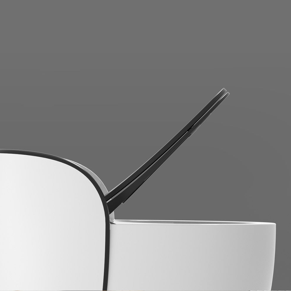 Modern Flush Toilet Ceramic Round-Front One-Piece Toilet with Slow Close Seat Clearhalo 'Bathroom Remodel & Bathroom Fixtures' 'Home Improvement' 'home_improvement' 'home_improvement_toilets' 'Toilets & Bidets' 'Toilets' 6262454