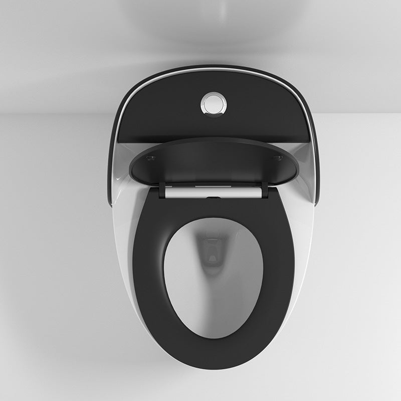 Modern Flush Toilet Ceramic Round-Front One-Piece Toilet with Slow Close Seat Clearhalo 'Bathroom Remodel & Bathroom Fixtures' 'Home Improvement' 'home_improvement' 'home_improvement_toilets' 'Toilets & Bidets' 'Toilets' 6262465