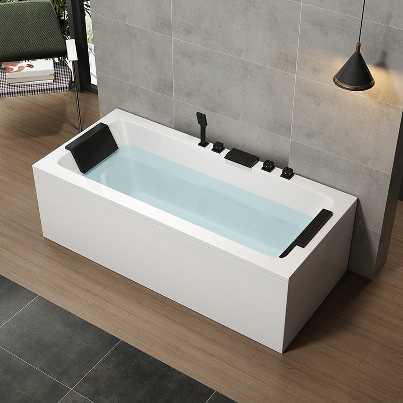 Modern Acrylic Bathtub Right-Hand Drain and Overflow Trim Bath Tub Tub Only Tub with Black 5-Piece Set Clearhalo 'Bathroom Remodel & Bathroom Fixtures' 'Bathtubs' 'Home Improvement' 'home_improvement' 'home_improvement_bathtubs' 'Showers & Bathtubs' 6262472