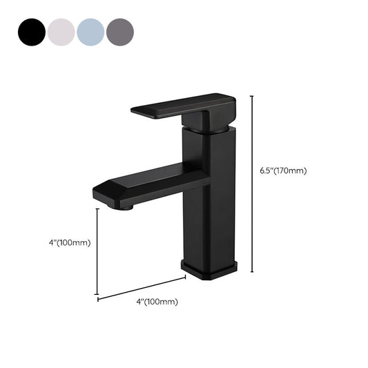 Single Hole Vanity Sink Faucet 6.69" H Modern Low-Arc Sink Bathroom Faucet Clearhalo 'Bathroom Remodel & Bathroom Fixtures' 'Bathroom Sink Faucets' 'Bathroom Sinks & Faucet Components' 'bathroom_sink_faucets' 'Home Improvement' 'home_improvement' 'home_improvement_bathroom_sink_faucets' 6272517