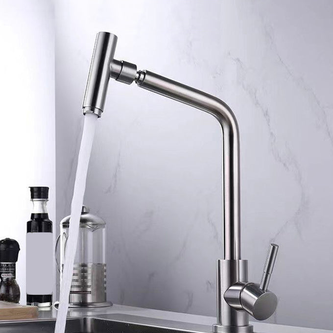 1-Handle Faucets with Water Dispenser Stainless Steel Standard Kitchen Faucets Clearhalo 'Home Improvement' 'home_improvement' 'home_improvement_kitchen_faucets' 'Kitchen Faucets' 'Kitchen Remodel & Kitchen Fixtures' 'Kitchen Sinks & Faucet Components' 'kitchen_faucets' 6272549