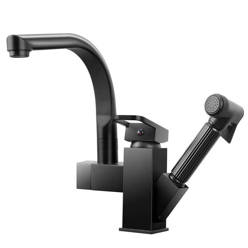 Modern 1-Handle Faucet with Water Dispenser with Pull out Sprayer Faucet Clearhalo 'Home Improvement' 'home_improvement' 'home_improvement_kitchen_faucets' 'Kitchen Faucets' 'Kitchen Remodel & Kitchen Fixtures' 'Kitchen Sinks & Faucet Components' 'kitchen_faucets' 6272569