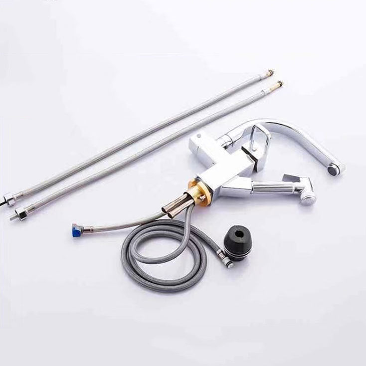 Modern 1-Handle Faucet with Water Dispenser with Pull out Sprayer Faucet Clearhalo 'Home Improvement' 'home_improvement' 'home_improvement_kitchen_faucets' 'Kitchen Faucets' 'Kitchen Remodel & Kitchen Fixtures' 'Kitchen Sinks & Faucet Components' 'kitchen_faucets' 6272580