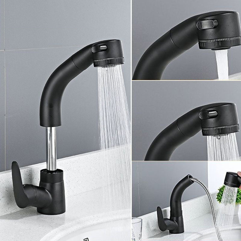 Modern 1-Handle Faucet 1-Hole with Water Dispenser Copper Pull down Faucet Clearhalo 'Home Improvement' 'home_improvement' 'home_improvement_kitchen_faucets' 'Kitchen Faucets' 'Kitchen Remodel & Kitchen Fixtures' 'Kitchen Sinks & Faucet Components' 'kitchen_faucets' 6272592