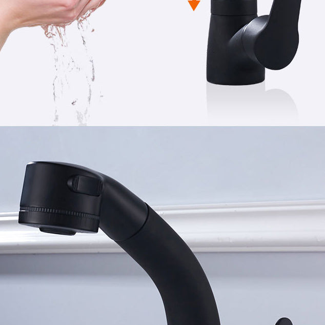 Modern 1-Handle Faucet 1-Hole with Water Dispenser Copper Pull down Faucet Clearhalo 'Home Improvement' 'home_improvement' 'home_improvement_kitchen_faucets' 'Kitchen Faucets' 'Kitchen Remodel & Kitchen Fixtures' 'Kitchen Sinks & Faucet Components' 'kitchen_faucets' 6272597