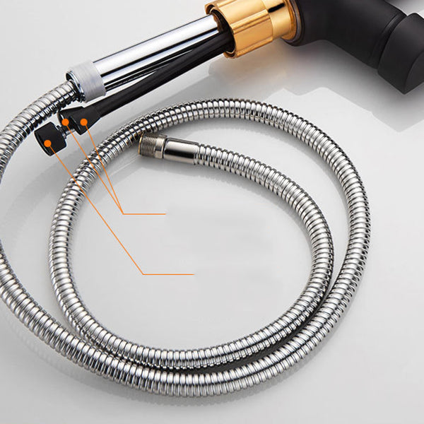 Modern 1-Handle Faucet 1-Hole with Water Dispenser Copper Pull down Faucet Clearhalo 'Home Improvement' 'home_improvement' 'home_improvement_kitchen_faucets' 'Kitchen Faucets' 'Kitchen Remodel & Kitchen Fixtures' 'Kitchen Sinks & Faucet Components' 'kitchen_faucets' 6272600