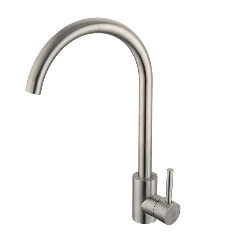 Contemporary Single Handle Kitchen Faucet 1-Hold Water Filler Supply Lines Not Included Clearhalo 'Home Improvement' 'home_improvement' 'home_improvement_kitchen_faucets' 'Kitchen Faucets' 'Kitchen Remodel & Kitchen Fixtures' 'Kitchen Sinks & Faucet Components' 'kitchen_faucets' 6272637